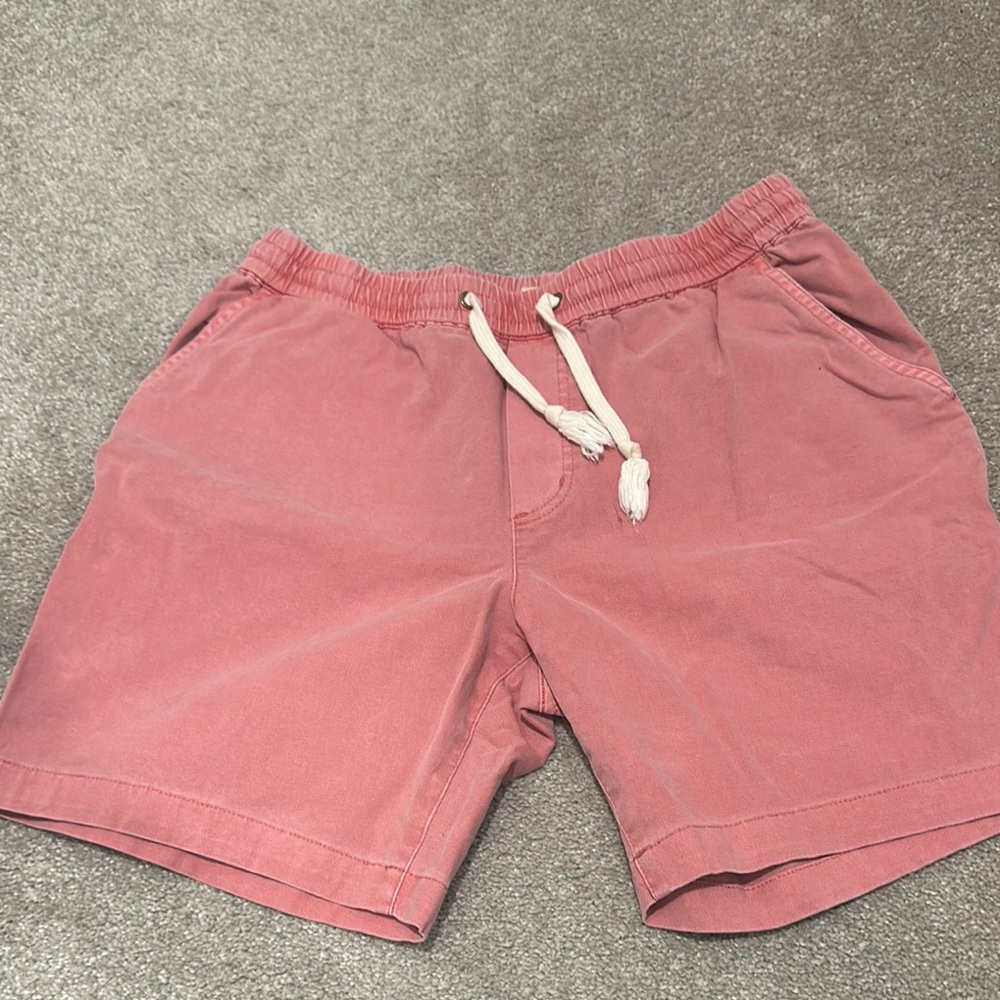Mens Marine Layer Pink Flat Front Shorts